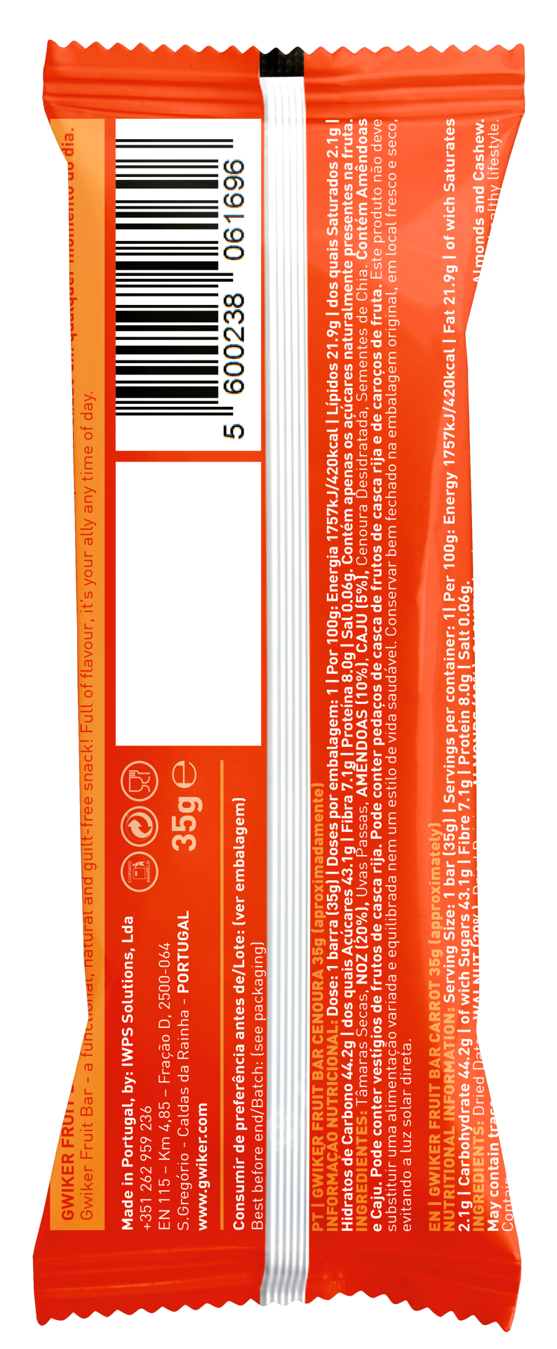 Fruit Bar Carrot - 35g (30 units)