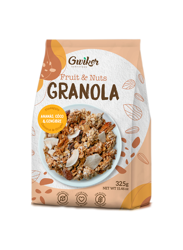 Granola de Ananás, Côco & Gengibre