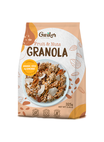 Granola de Ananás, Côco & Gengibre