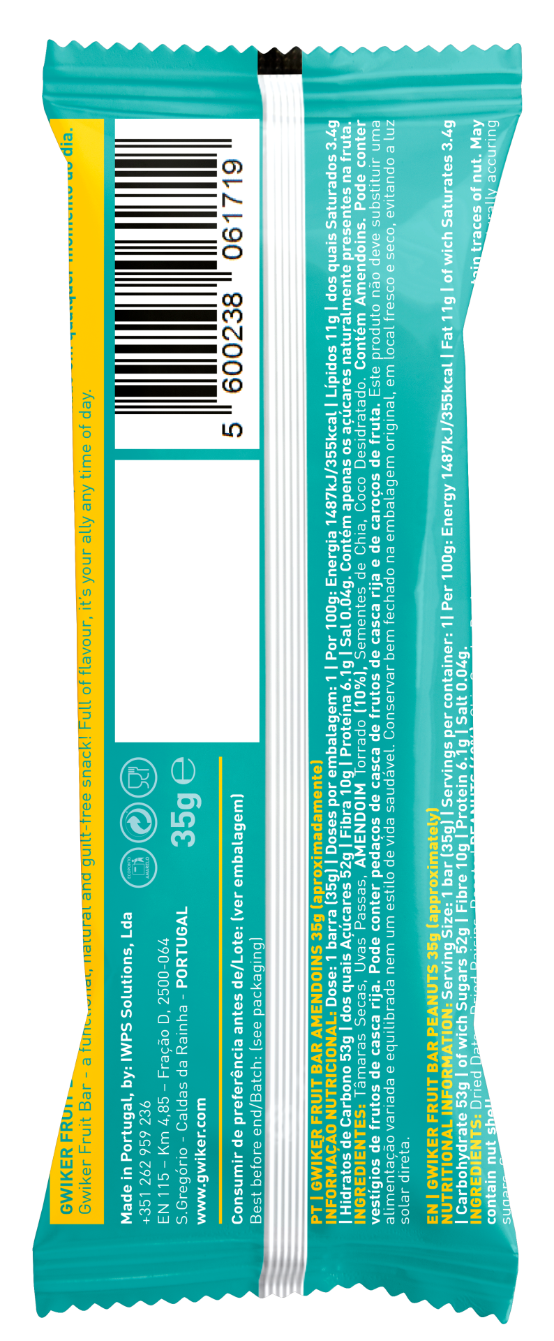 Fruit Bar Peanuts - 35g (30 units)