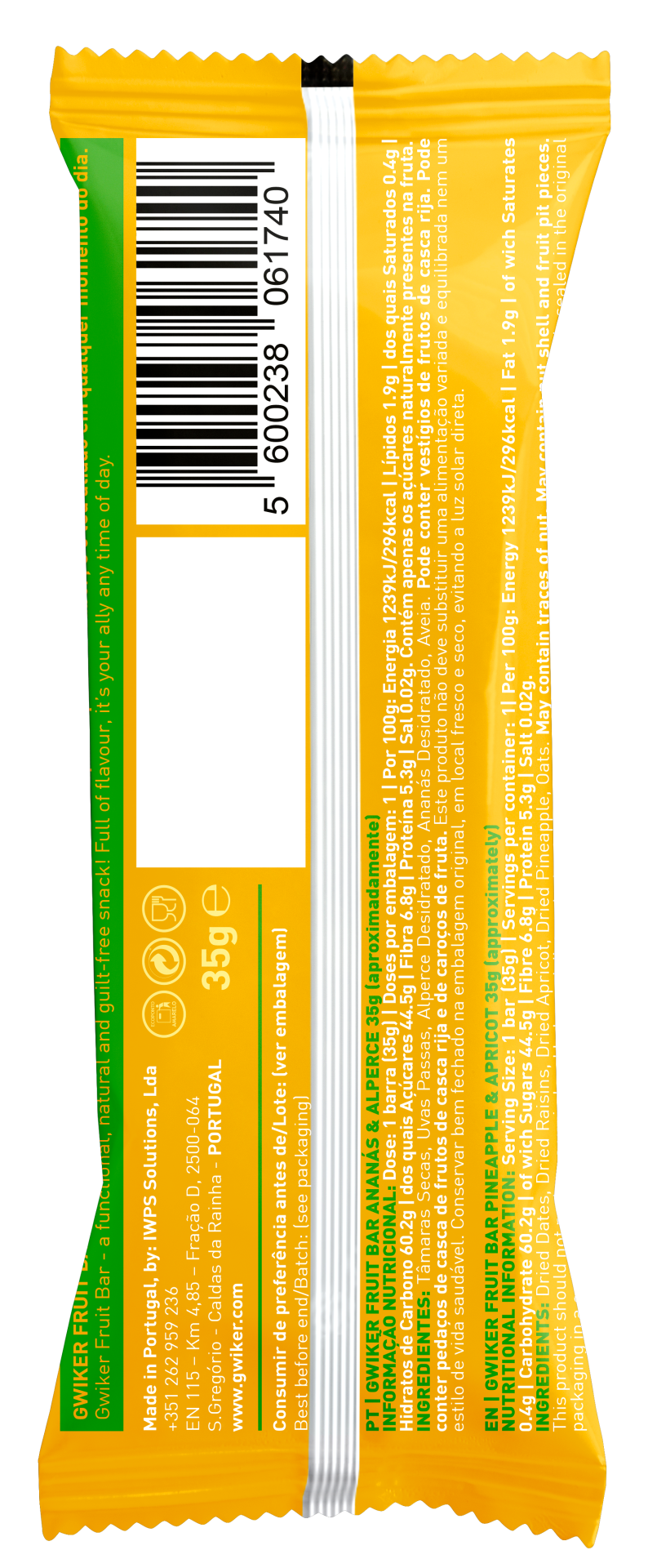 Fruit Bar Pineapple &amp; Apricot - 35g (30 units)
