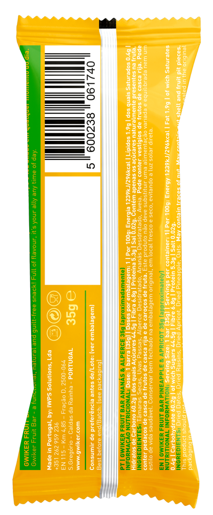 Fruit Bar Pineapple &amp; Apricot - 35g (30 units)